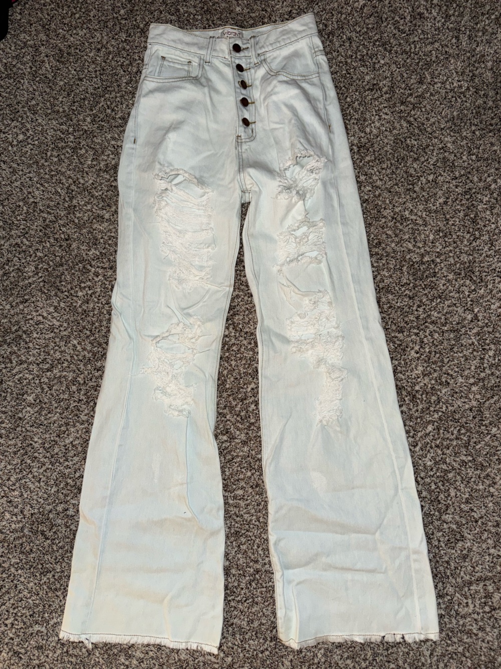 Light Wash Distressed Ripped Jeans